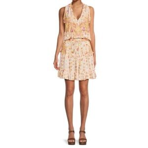 Poupette St. Barth Clara Ruffle Trim Mini Dress Size Large